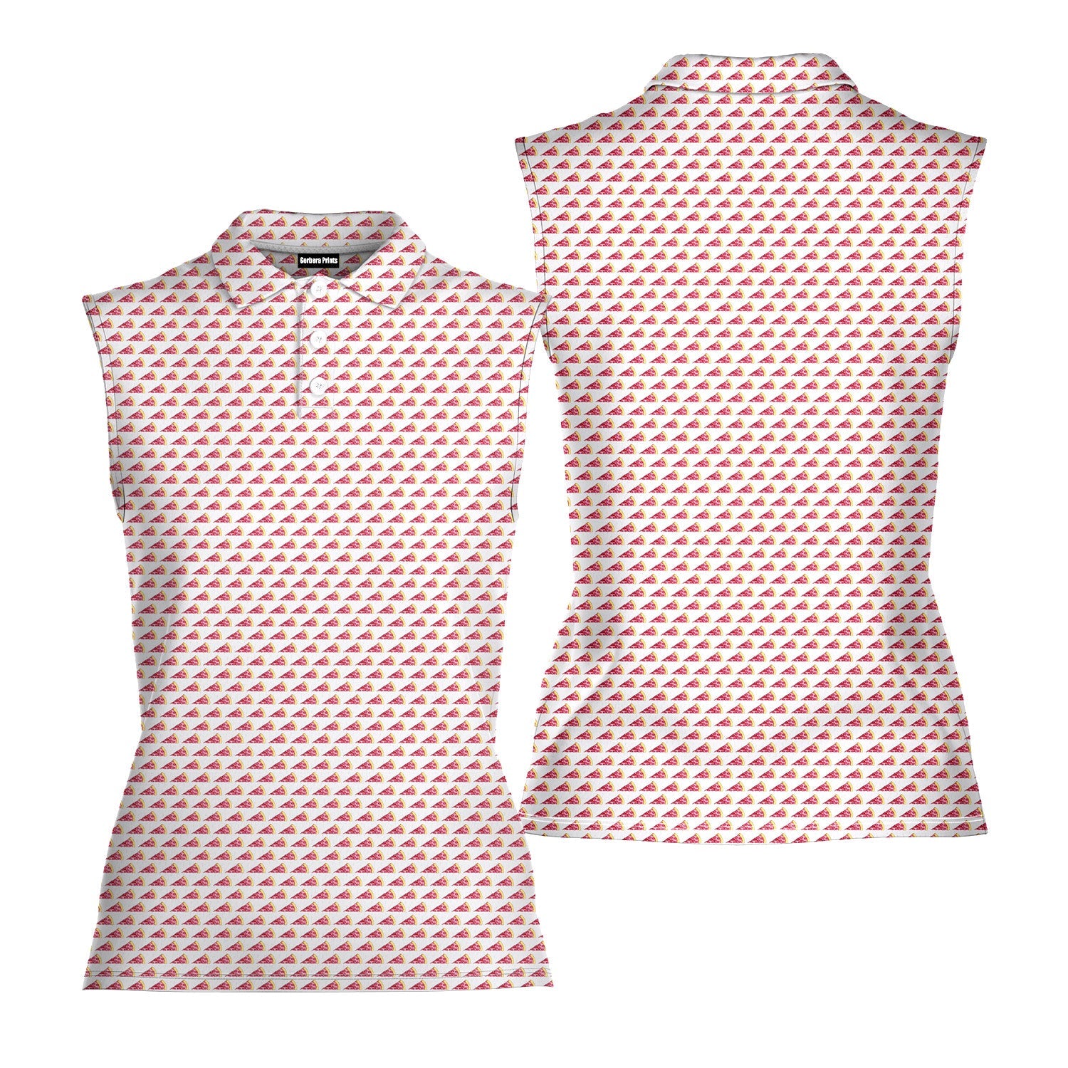 Pizza Slut-Women Sleeveless Polo Shirt-Gerbera Prints