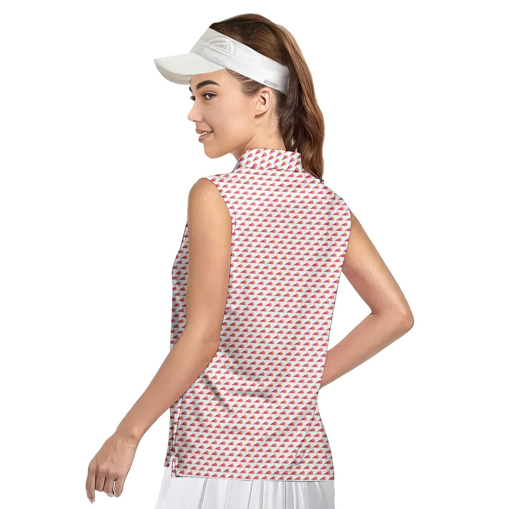 Pizza Slut-Women Sleeveless Polo Shirt-Gerbera Prints
