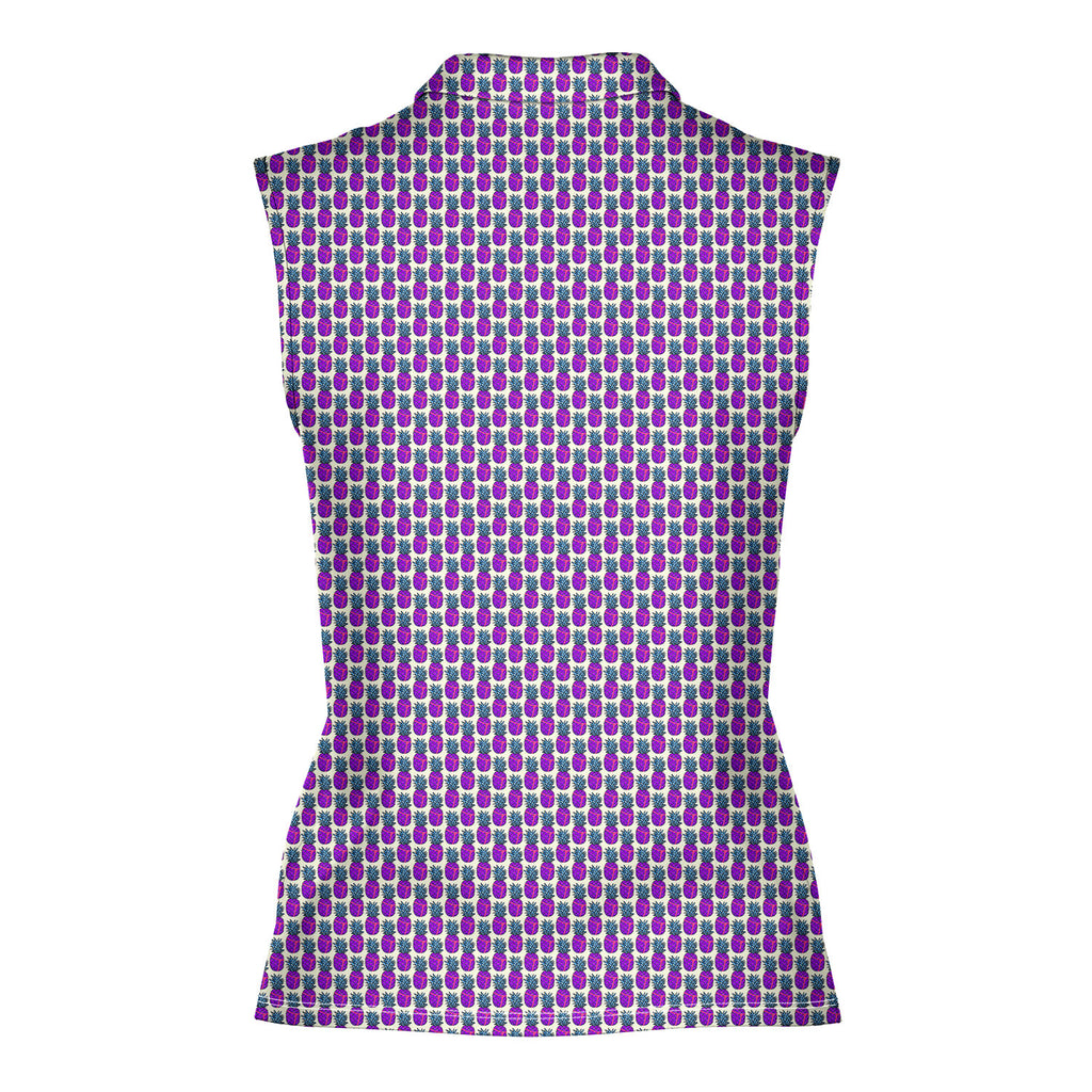 Slutty Pineapple-Women Sleeveless Polo Shirt-Gerbera Prints