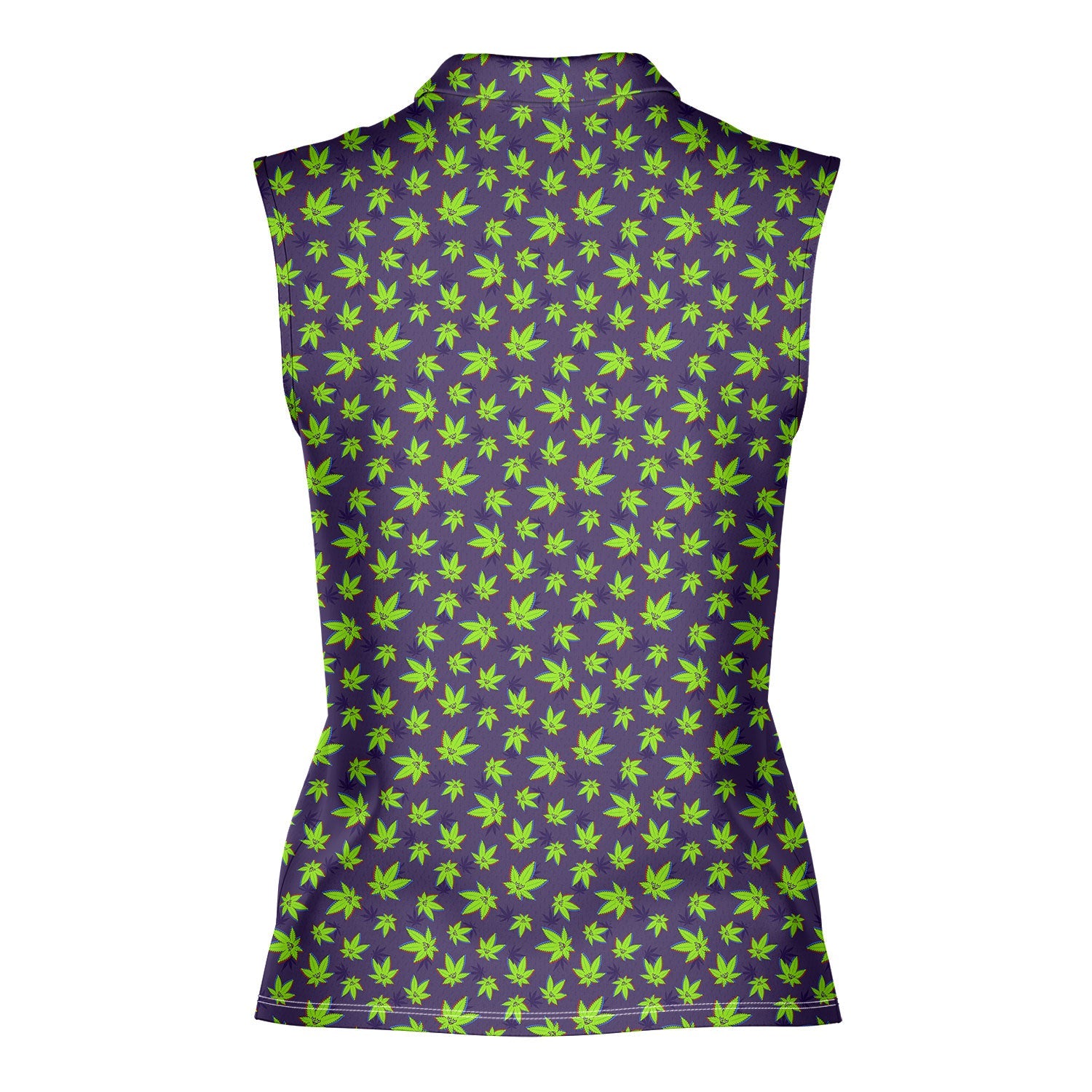 Mary Jane-Women Sleeveless Polo Shirt-Gerbera Prints