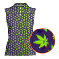 Mary Jane-Women Sleeveless Polo Shirt-Gerbera Prints