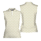 Banana-Women Sleeveless Polo Shirt-Gerbera Prints