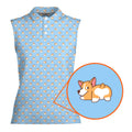 Doggy Style-Women Sleeveless Polo Shirt-Gerbera Prints