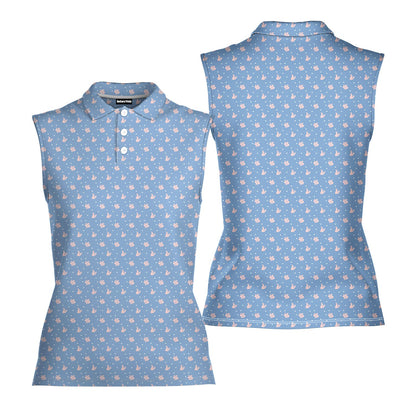 Lovers Rabbits - Ladies Sleeveless Golf Polo Shirt