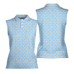 Doggy Style-Women Sleeveless Polo Shirt-Gerbera Prints