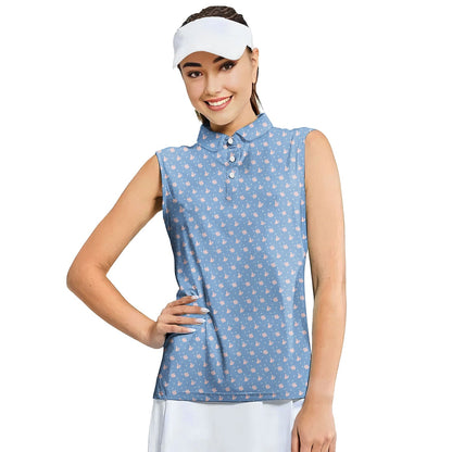 Lovers Rabbits - Ladies Sleeveless Golf Polo Shirt