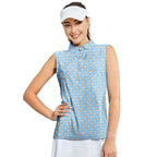 Doggy Style-Women Sleeveless Polo Shirt-Gerbera Prints