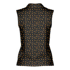 Cigarette Butts-Women Sleeveless Polo Shirt-Gerbera Prints