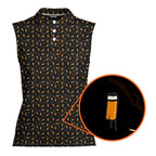 Cigarette Butts-Women Sleeveless Polo Shirt-Gerbera Prints