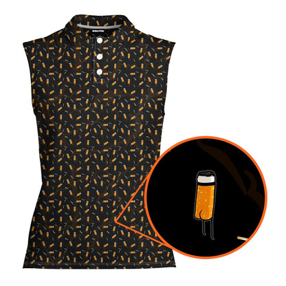 Cigarette Butts - Ladies Sleeveless Golf Polo Shirt