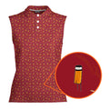 Cigarette Butts-Women Sleeveless Polo Shirt-Gerbera Prints
