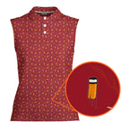 Cigarette Butts-Women Sleeveless Polo Shirt-Gerbera Prints