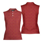 Cigarette Butts-Women Sleeveless Polo Shirt-Gerbera Prints