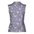 Milk Bottle-Women Sleeveless Polo Shirt-Gerbera Prints