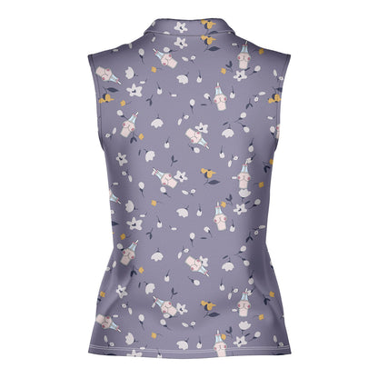 Milk Bottle - Ladies Sleeveless Golf Polo Shirt