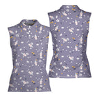 Milk Bottle-Women Sleeveless Polo Shirt-Gerbera Prints