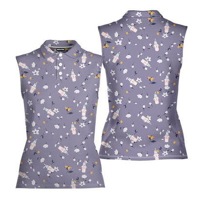 Milk Bottle - Ladies Sleeveless Golf Polo Shirt