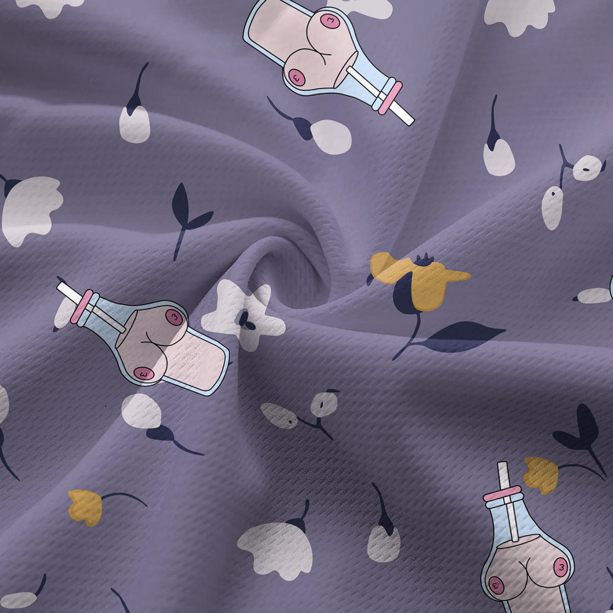 Milk Bottle-Women Sleeveless Polo Shirt-Gerbera Prints