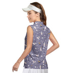 Milk Bottle-Women Sleeveless Polo Shirt-Gerbera Prints