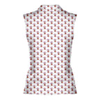 Spank The Monkey-Women Sleeveless Polo Shirt-Gerbera Prints