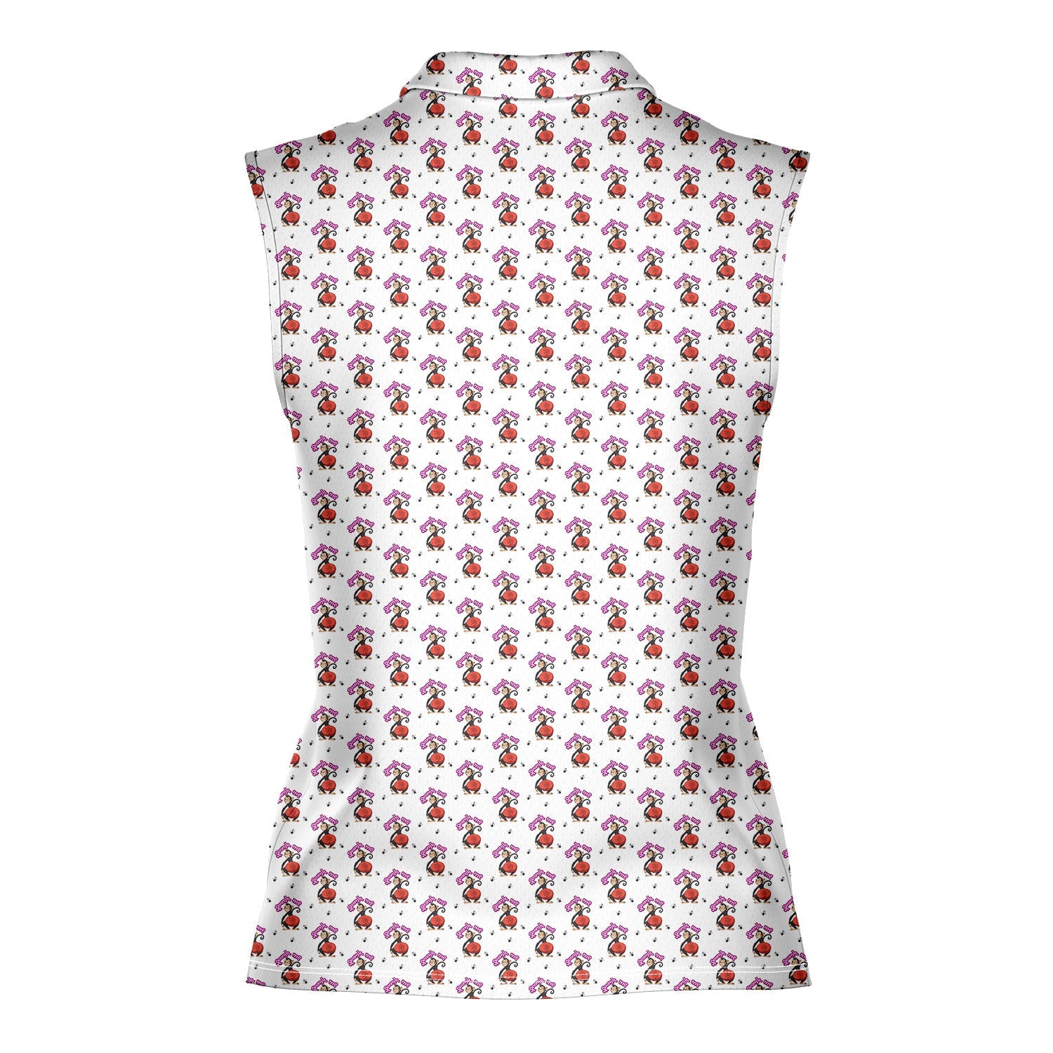 Spank The Monkey-Women Sleeveless Polo Shirt-Gerbera Prints