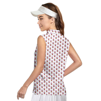 Spank The Monkey - Ladies Sleeveless Golf Polo Shirt