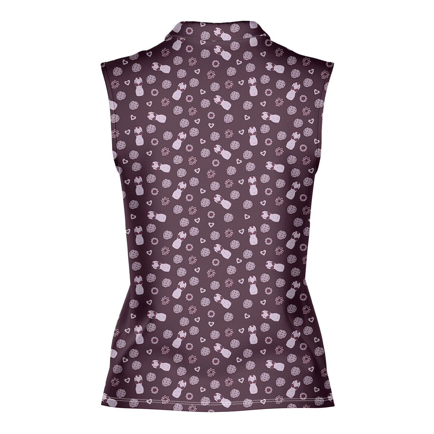 Milk & Cookies-Women Sleeveless Polo Shirt-Gerbera Prints