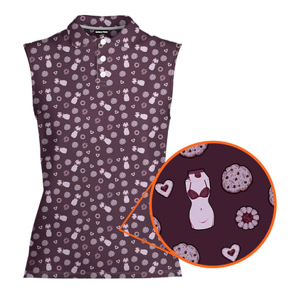Milk & Cookies - Ladies Sleeveless Golf Polo Shirt 