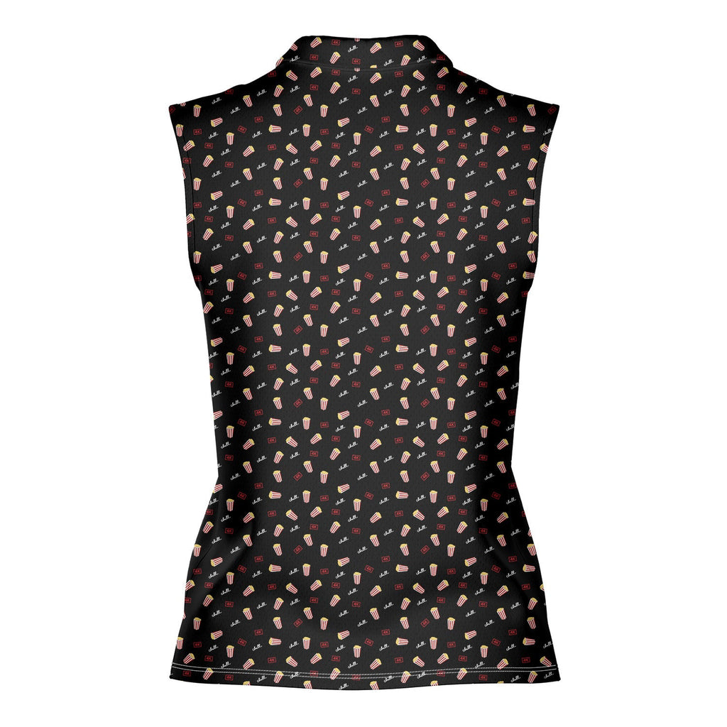 Netflix and Chill-Women Sleeveless Polo Shirt-Gerbera Prints