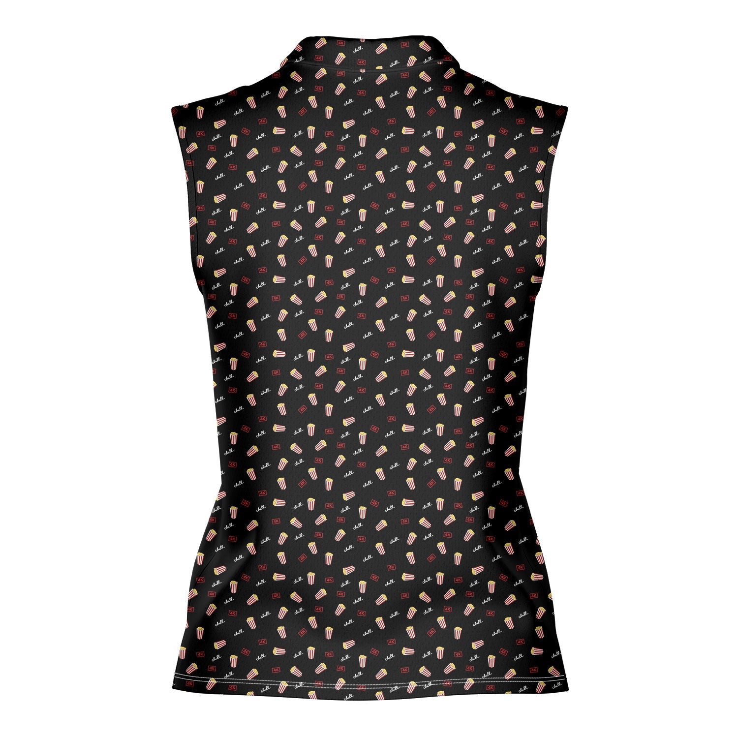 Netflix and Chill-Women Sleeveless Polo Shirt-Gerbera Prints