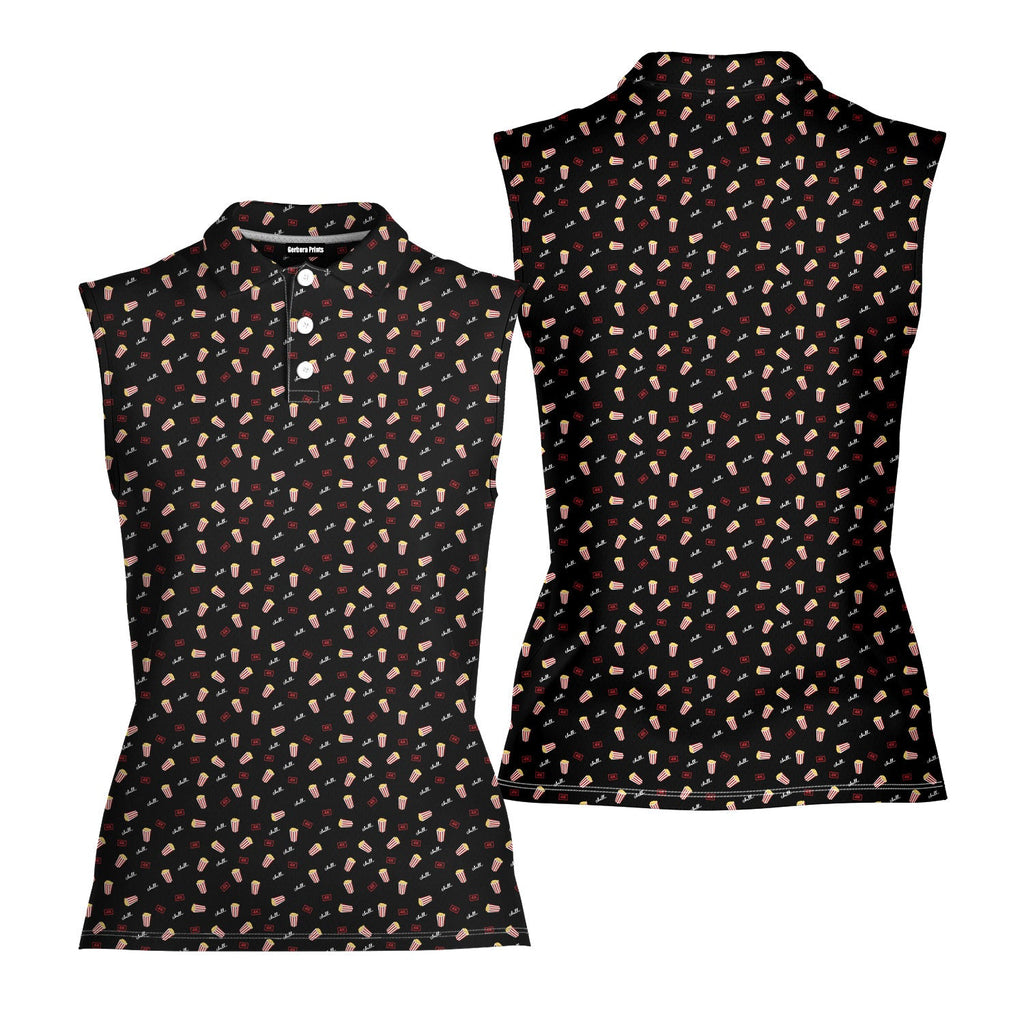 Netflix and Chill-Women Sleeveless Polo Shirt-Gerbera Prints