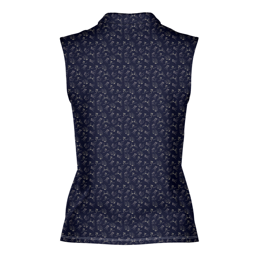 Thirsty-Women Sleeveless Polo Shirt-Gerbera Prints