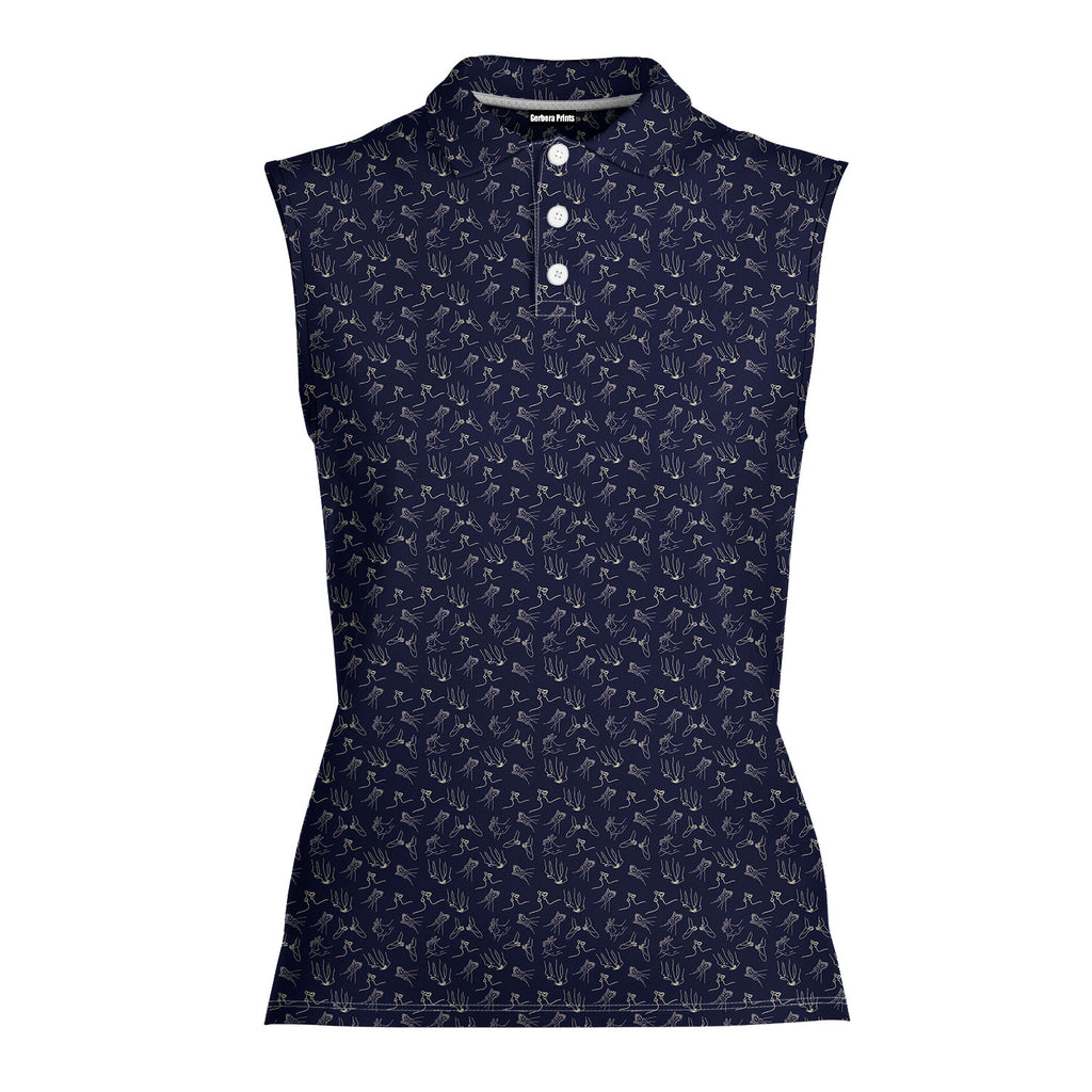 Thirsty-Women Sleeveless Polo Shirt-Gerbera Prints