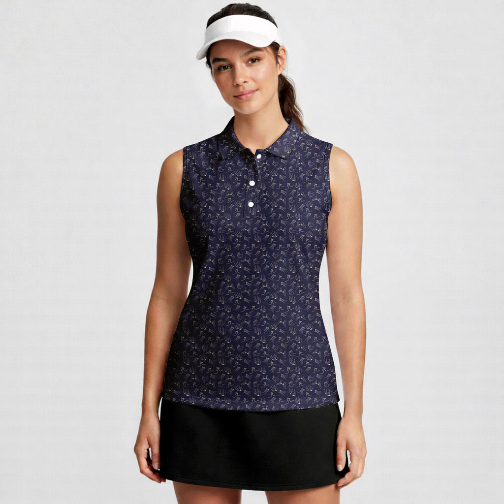 Thirsty-Women Sleeveless Polo Shirt-Gerbera Prints