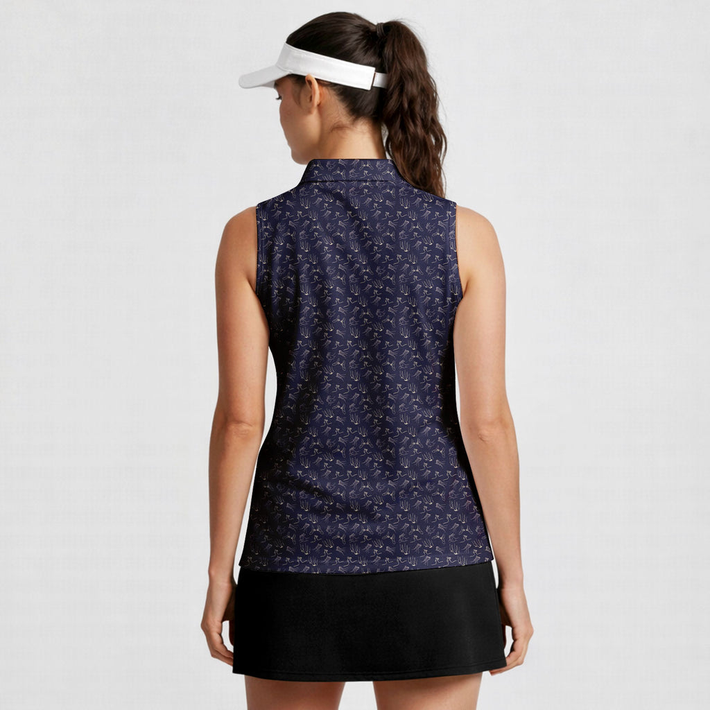 Thirsty-Women Sleeveless Polo Shirt-Gerbera Prints