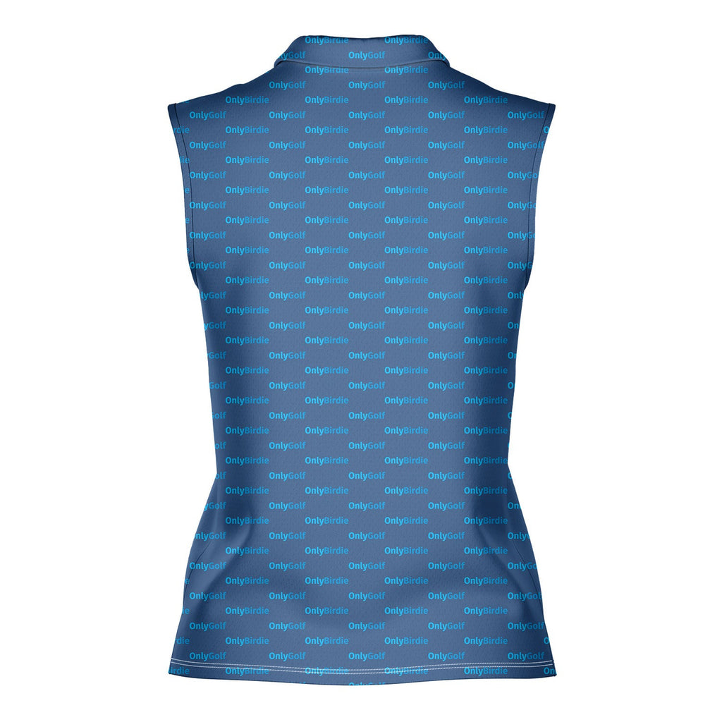 OnlyGolf-Women Sleeveless Polo Shirt-Gerbera Prints
