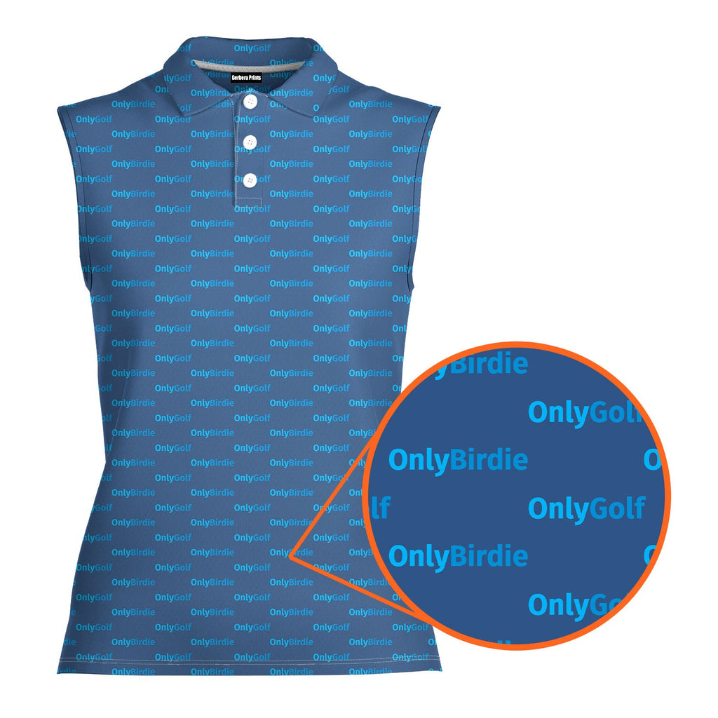 OnlyGolf-Women Sleeveless Polo Shirt-Gerbera Prints