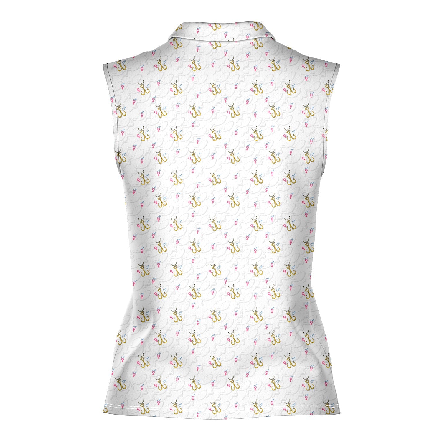 Hook Up-Women Sleeveless Polo Shirt-Gerbera Prints