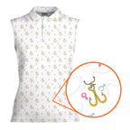 Hook Up-Women Sleeveless Polo Shirt-Gerbera Prints