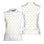 Hook Up-Women Sleeveless Polo Shirt-Gerbera Prints