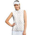 Hook Up-Women Sleeveless Polo Shirt-Gerbera Prints