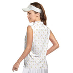 Hook Up-Women Sleeveless Polo Shirt-Gerbera Prints