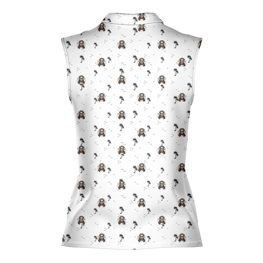 I Saw That-Women Sleeveless Polo Shirt-Gerbera Prints