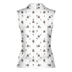 I Saw That-Women Sleeveless Polo Shirt-Gerbera Prints