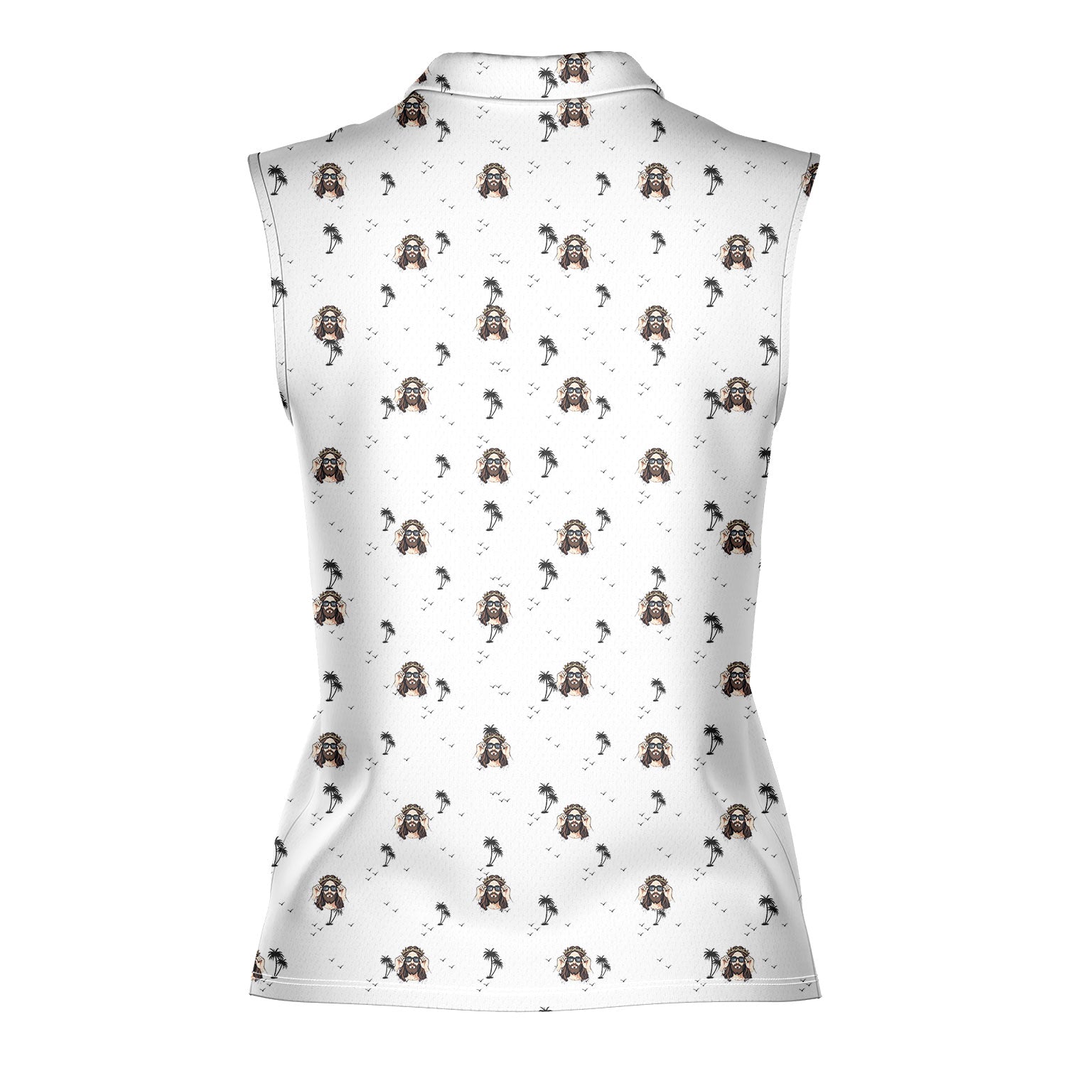 I Saw That-Women Sleeveless Polo Shirt-Gerbera Prints