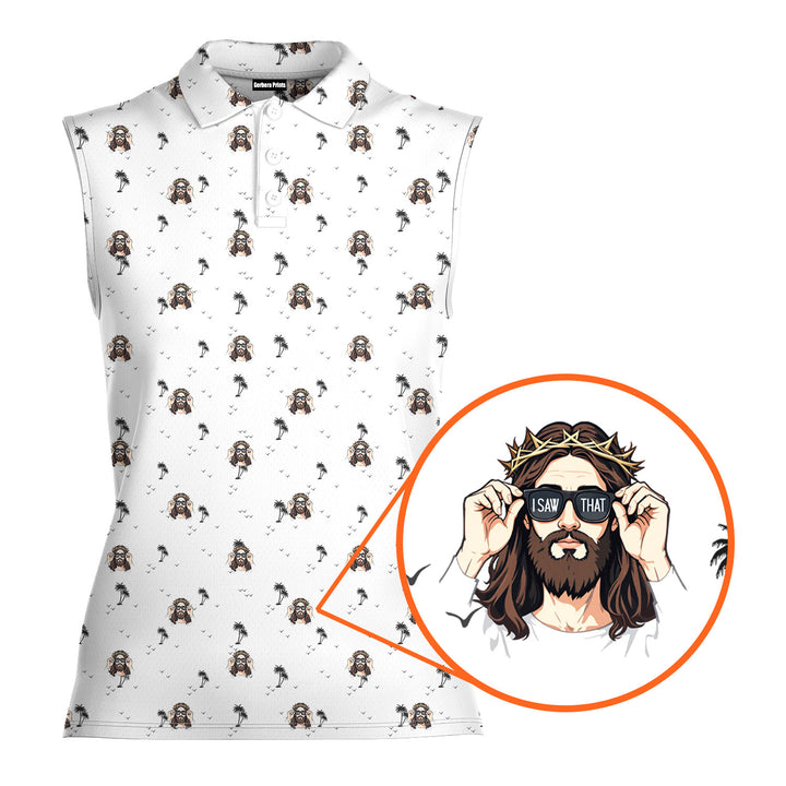 I Saw That - Ladies Sleeveless Golf Polo Shirt