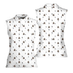 I Saw That-Women Sleeveless Polo Shirt-Gerbera Prints