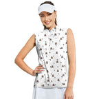 I Saw That-Women Sleeveless Polo Shirt-Gerbera Prints