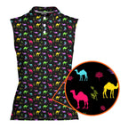 Hump Day-Women Sleeveless Polo Shirt-Gerbera Prints