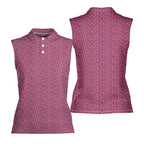 Pleasure Chest-Women Sleeveless Polo Shirt-Gerbera Prints